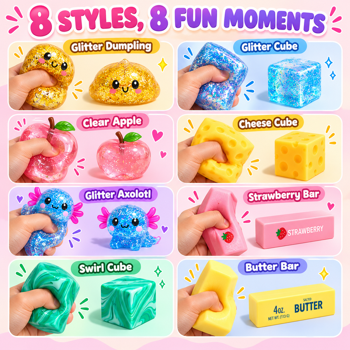 Squishy Fun Box – 8pc Sensory Set